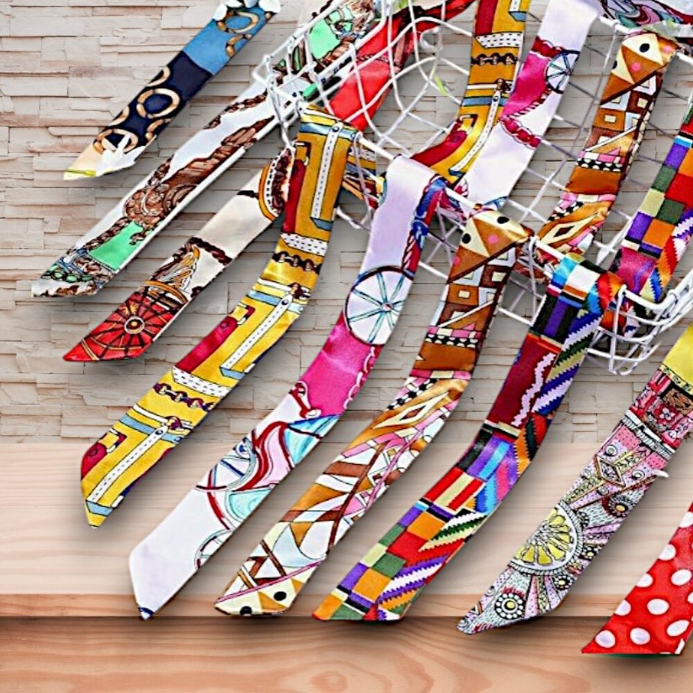 5 Pack of Assorted Colorful Bag Scarves! NEW